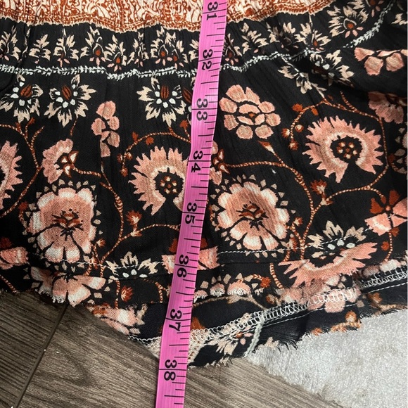 [S]Free People Casablanca White Pink Black Floral Print Tassel Tie Slip Dress - Picture 11 of 11